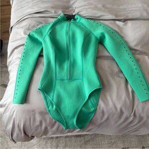 GIGI C Green Long-Sleeve One-Piece Swimsuit